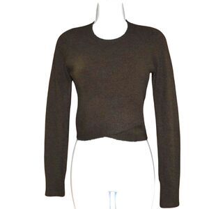Womens Cropped Sweater Size Small ,Brown Soft Long Sleeve